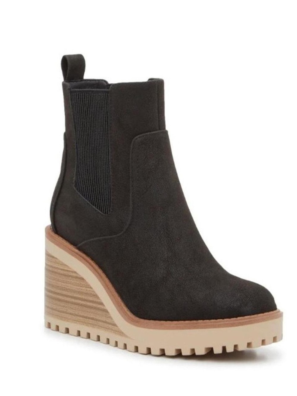 Mia black wedge boot
